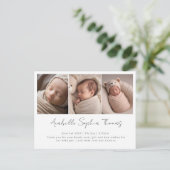 Script schrijven foto geboorte aankondiging kaart (Staand voorkant)