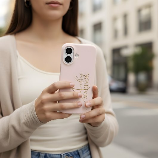 Script Serif Name Blush Pink Case-Mate iPhone Case