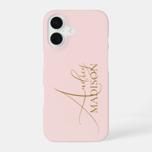 Script Serif Name Blush Pink iPhone 16 Hoesje (Achterkant)