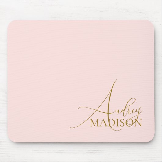 Script Serif Name Blush Pink Muismat (Voorkant)