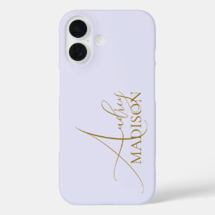 Script Serif Name Paarse Lavender iPhone 16 Hoesje