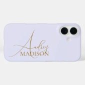 Script Serif Name Paarse Lavender Case-Mate iPhone Case (Achterkant (horizontaal))