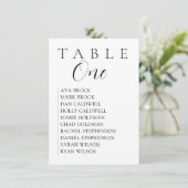 Script Serif Seating Table Chart Kaart (Staand voorkant)