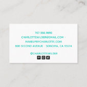 Script Signature Calligraphy Nail Salon Tech Blush Visitekaartje (Achterkant)