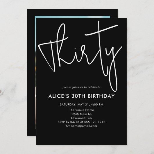 Script Signature Dertigday Black Kaart (Voorkant / Achterkant)