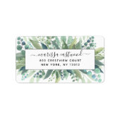 Script Signature Eucalyptus Return Address Label (Voorkant)