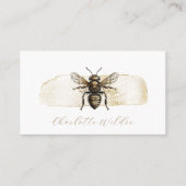 Script Signature Gepersonaliseerde Gold Bee Contactkaartje (Voorkant)