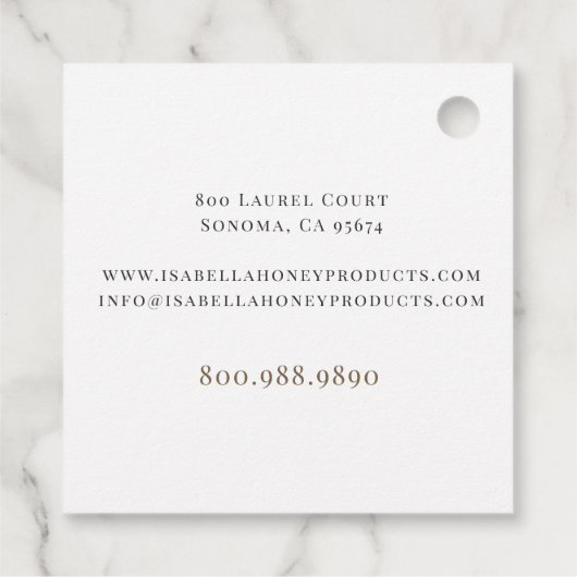  Script Signature Gold Bee Huidverzorgingsproducte Bedankjes Labels (Achterkant)