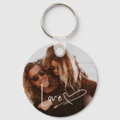 Script Signature Heart Photo Sleutelhanger (Voorkant)