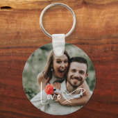 Script Signature Heart Photo Sleutelhanger (Achterkant)