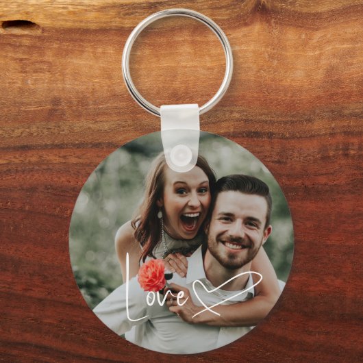 Script Signature Heart Photo Sleutelhanger (Achterkant)