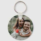 Script Signature Heart Photo Sleutelhanger (Achterkant)