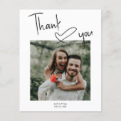 Script Signature Heart Photo Weddenschap Bedankt Flyer (Voorkant)