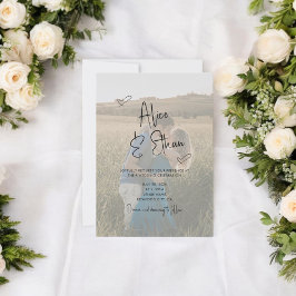 Script Signature Heart Photo Weddenschap Kaart