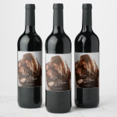 Script Signature Heart Photo Weddenschap Wijn Etiket (Flessen)