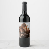 Script Signature Heart Photo Weddenschap Wijn Etiket (Voorkant)