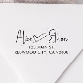 Script Signature Heart Return-adres Zelfinktende Stempel