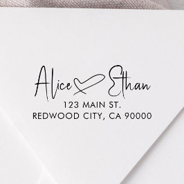 Script Signature Heart Return-adres Zelfinktende Stempel