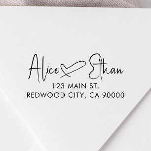 Script Signature Heart Return-adres Zelfinktende Stempel