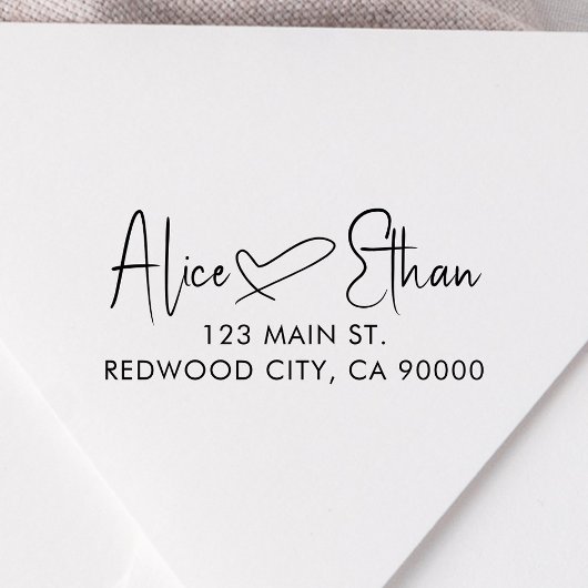 Script Signature Heart Return-adres Zelfinktende Stempel