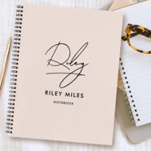 Script Signature Monogram Blush Pink Modern Chic