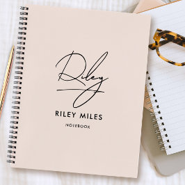 Script Signature Monogram Blush Pink Modern Chic Notitieboek