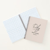 Script Signature Monogram Blush Pink Modern Chic Notitieboek (Binnen)
