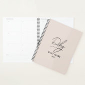 Script Signature Monogram Blush Pink Modern Chic Planner (Display)