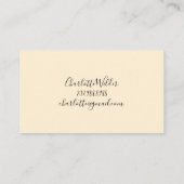 Script Signature Personalized Bee Contactkaartje (Achterkant)