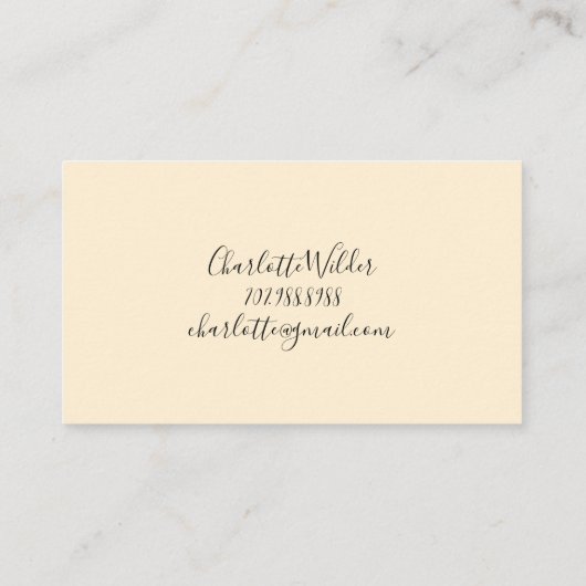 Script Signature Personalized Bee Contactkaartje (Achterkant)