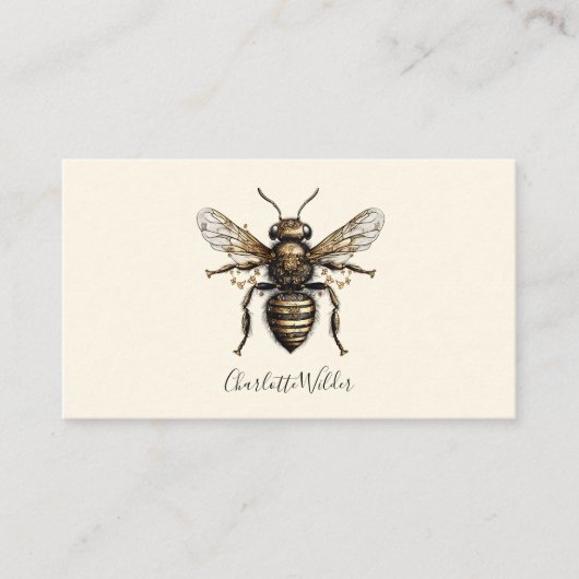Script Signature Personalized Bee Contactkaartje (Voorkant)
