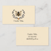 Script Signature Personalized Bee Floral  Contactkaartje (Voorkant / Achterkant)