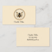 Script Signature Personalized Bee Floral Contactkaartje (Voorkant / Achterkant)