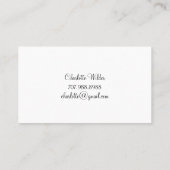 Script Signature Personalized Bee Floral  Contactkaartje (Achterkant)