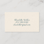 Script Signature Personalized Dragonfly Floral Contactkaartje (Achterkant)