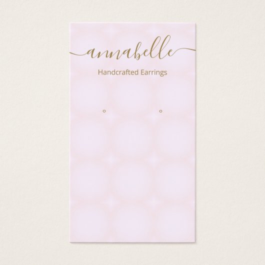 Script Signature Pink Glow Earring Display Kaart (Voorkant)