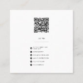 Script Signature Professional Minimalistische QR-c Vierkante Visitekaartje (Achterkant)