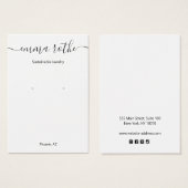 Script Signature White Earring Display Kaart (Voorkant /achterkant)