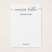 Script Signature White Earring Display Kaart (Voorkant)