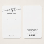 Script Signature White Earring Display Kaart (Voorkant /achterkant)