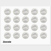 Script Silver Glitter Lights 50ste verjaardag Ronde Sticker (Vel)