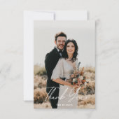 Script Simple Photo Weddenschap Hartelijk dank Bedankkaart (Voorkant)