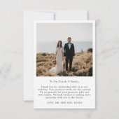 Script Simple Photo Weddenschap Hartelijk dank Bedankkaart (Achterkant)