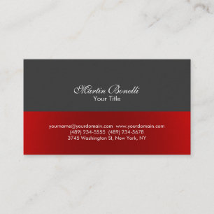 Script Simple Red Grey Consultant Visitekaartje