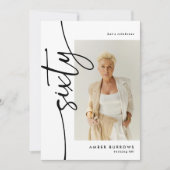 Script Sixty 4 Foto Collage 60e Verjaardag Kaart (Voorkant)