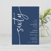 Script Sixty' 60th Birthday Kaart (Staand voorkant)