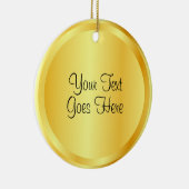 Script Sjabloon Faux Gold Metallic look elegant Keramisch Ornament (Rechts)