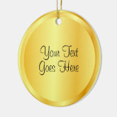 Script Sjabloon Faux Gold Metallic look elegant Keramisch Ornament (Links)