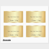 Script Sjabloon Typografie Elegant Gold Look Rechthoekige Sticker (Vel)