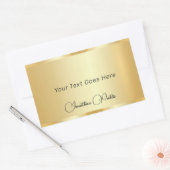 Script Sjabloon Typografie Elegant Gold Look Rechthoekige Sticker (Envelop)